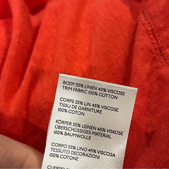 Free People Low Down popover Swing oversized Top Henley Orange size small - Picture 9 of 10